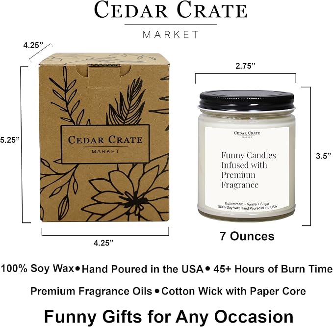 CEDAR CRATE MARKET - Thank You Gifts for Women | A Little Candle to Say a Big Thank You - Present for Men, Mom, Coworkers, Nurse, Clients, Employee Teacher Appreciation Gifts, Made in USA
