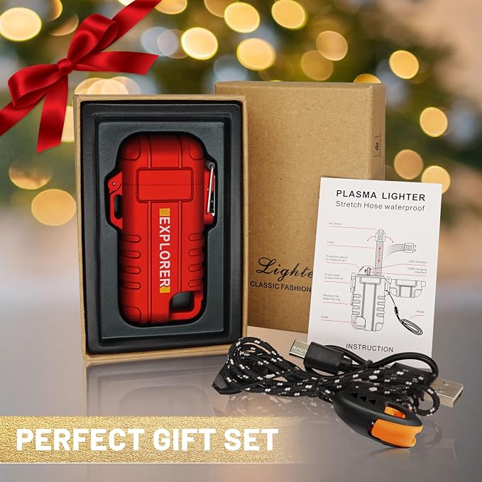 Lafagiet USB C Rechargeable Lighter, 360° Flexible Neck, Wind & Water Proof, Electric Arc Lighters for Candle, Camping