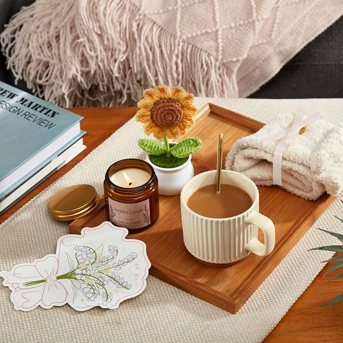 Birthday Gifts for Women, Sending Sunshine Sunflower, Self Care Set Get Well Soon Gift Baskets, Sending Hug Baskets Package, Thinking of You Gift for Mom Best Friend Wife Sister Grandma, Khaki