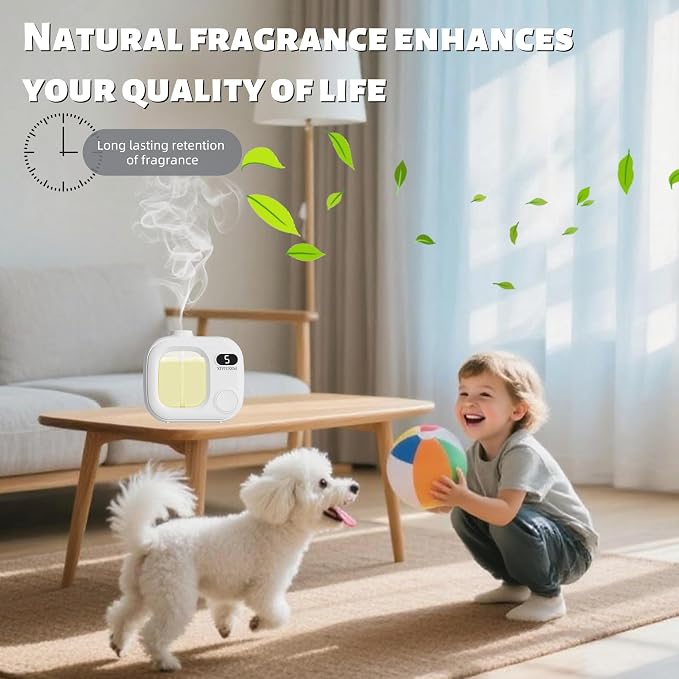 Waterless Essential Oil Diffuser Portable Cordless Aromatherapy Scent Machine for Home Office Car Large Room Battery Powered Ultrasonic Diffuser with 5 Mist Modes for Bedroom Classroom Travel