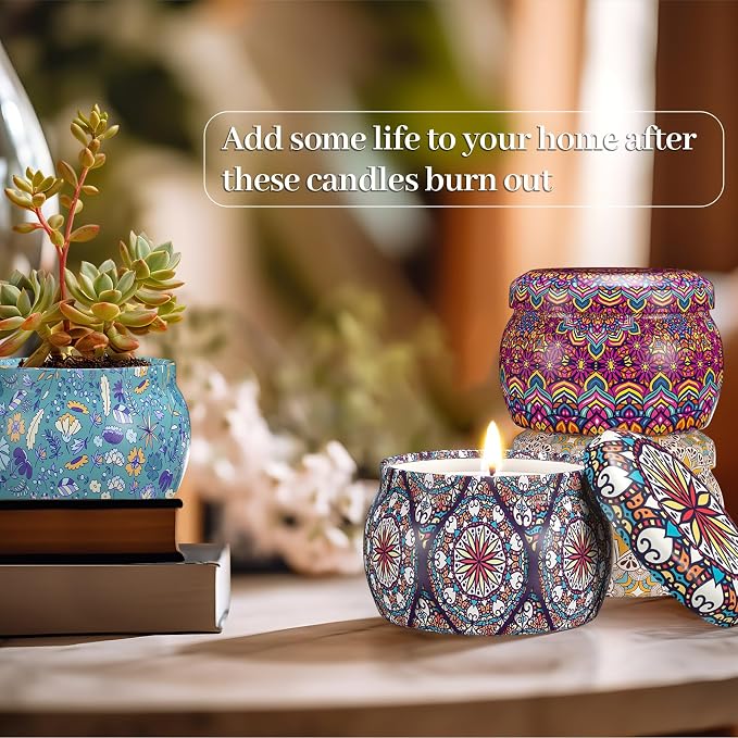 TranquilBliss Scented Candle Set, 4 Pack Soy Wax Candles, 120H Burn Time, Ideal Gifts for Women, Birthday Presents