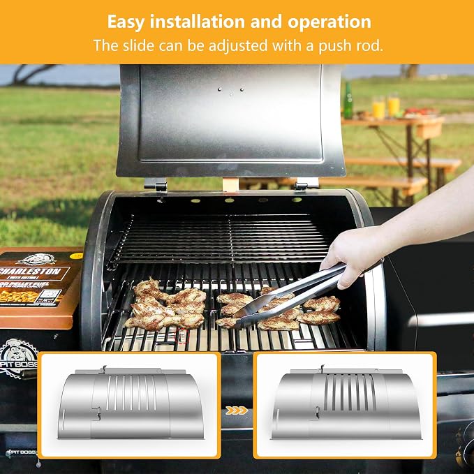 Flame Broiler Kit for Pit Boss Platinum KC Combo Charleston 1020 Combo Series Grill,Heat Diffuser Compatible with Pit Boss Replacement Parts PB1285KC/PB1020NX,Includes Main Plate and Slide Cover