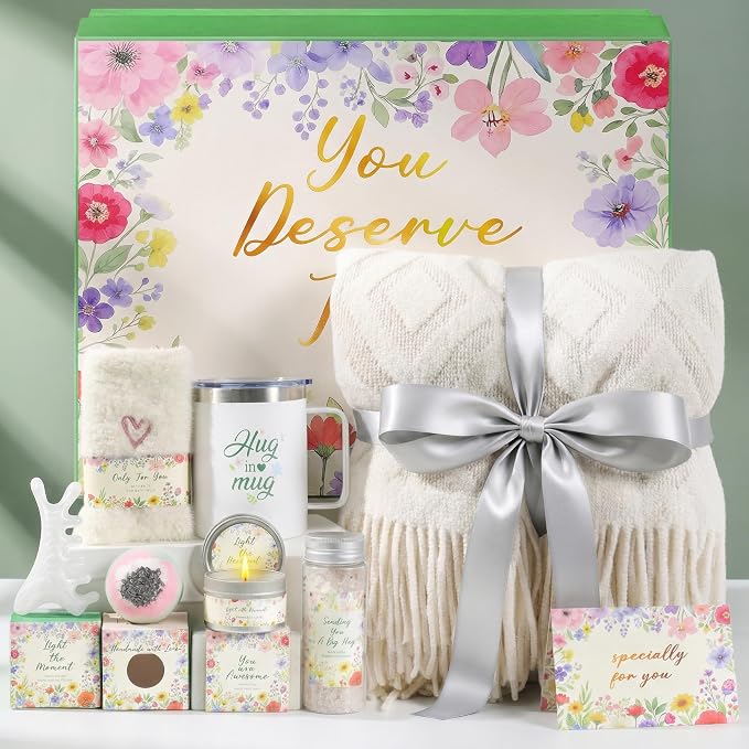 Care Package for Women Spa Gift Set Self Care Gift Basket Gift Baskets for Women Birthday Gifts Get Well Soon Sympathy Relaxation Stress Relief After Surgery Recovery Cancer Care Thinking of You