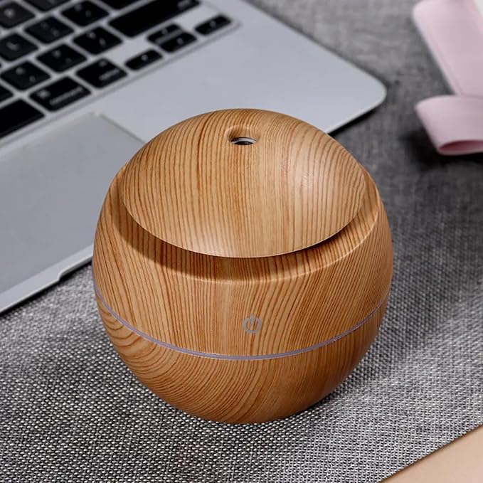 7 Colour LED Air Diffuser & Humidifier with Aromatic Essential Oil Feature | 130ml Ultrasonic Cool Mist | Auto Shut-Off | Aromatherapy Diffuser for Home, Office, Spa and More!