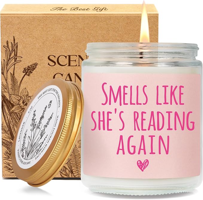 Funny Reading Themed Candle Gifts for Book Lovers, Smells Like She is Reading Again Candle, Best Friend Birthday Candles Gifts for Book Lovers, Female Bookish Decor Reader Bookworm Librarian Writer82