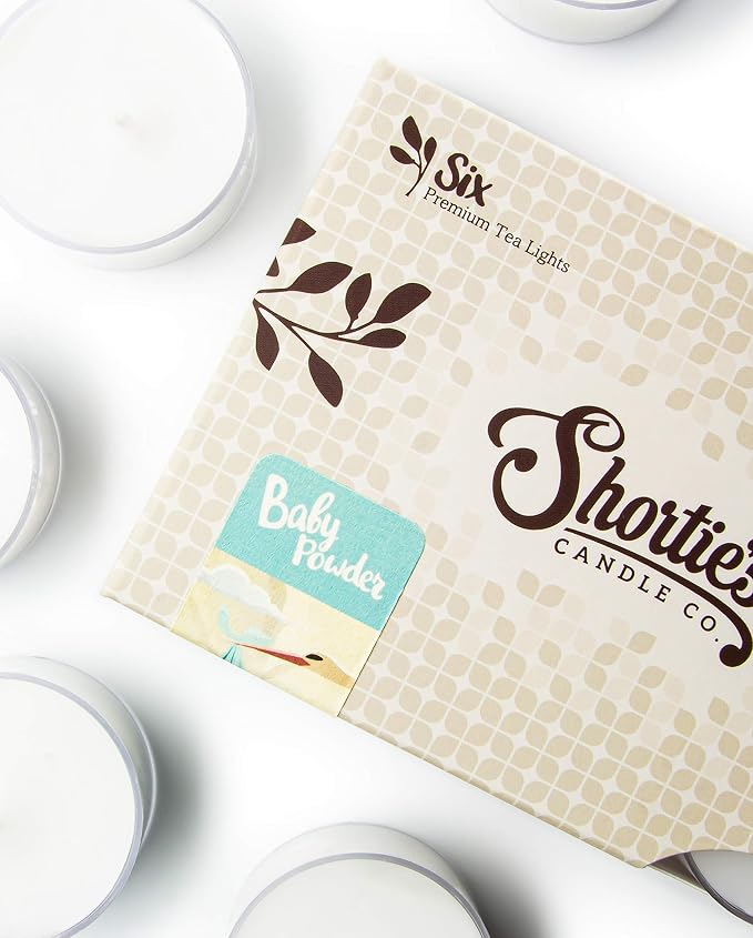 Baby Powder Premium Tealight Candles Multi Pack - Highly Scented with Essential & Natural Oils - 12 White Tea Lights - Beautiful Candlelight - Made in the USA - Fresh & Clean Collection