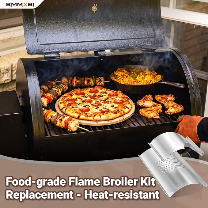 Flame Broiler Slide Cover Bottom Kit Replacement for Pit boss 340 & 440 Pellet Grill, Flame Broiler Kit for Pit Boss PB340 PB440 Tailgater PB440TG1 PB340TGW,PB440D Replacement Parts,76146&76145
