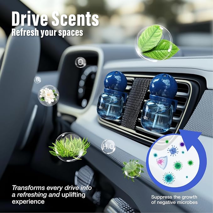 Carori Cute Car Air Freshener 2 Pack, Lightbulb-Shaped Car Fresheners, Automotive Vent Clip, Long Lasting Scent, Essential Oils, Cute Car Accessories for Women, Orange Scent (Ocean)