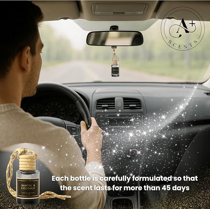 Beach Bum Scent - Long Lasting Car Hanging Diffuser - Lasts up to 60 Days - Warm Pistachio and Coconut Cream and a Kiss of Salted Caramel Harmonize Beautifully with Tonka and Exotic Musks