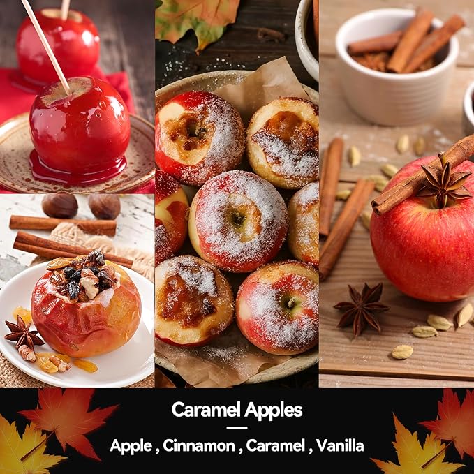 Caramel Apples Candles – Sweet Holiday Caramel Apple Aroma -Cozy Christmas Seasonal Candles Gift, Hand-Poured Winter Soy Candle for Christmas Home Décor & Cozy Seasonal Gifting
