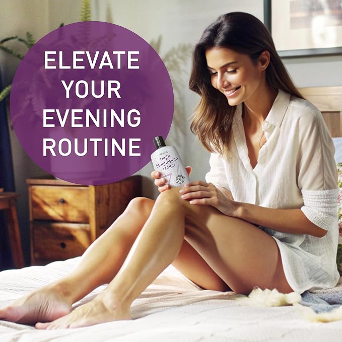 Seven Minerals Magnesium Lotion for Sleep - Lavender Relaxing Night Blend - Highly Concentrated Magnesium for Better Sleep, Body & Mind Relaxation. Non-Greasy Skin Friendly - 8 fl oz