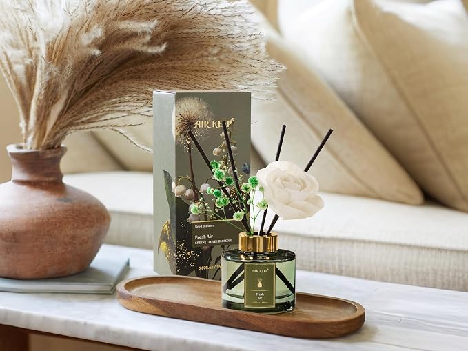 Airkeep Flower Reed Diffuser Set, Fresh Air Diffuser Set, 5.07 Fl.oz (150ml), Home Fragrance, Bathroom, Bedroom & Home Décor, Air Freshener