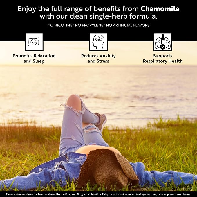 5:1 Formulas Chamomile Organic Aromatherapy Diffuser - Non-Nicotine Lab-Tested Essential Herbal Personal Diffuser with Vegetable Glycerin