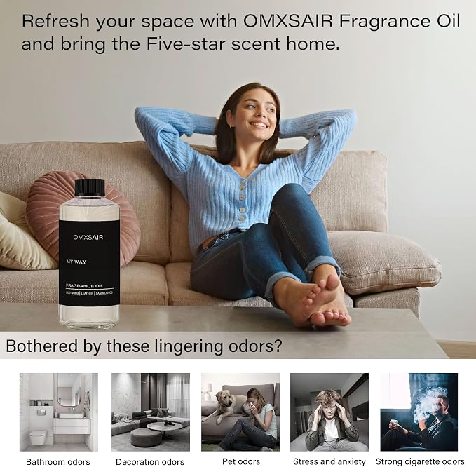 My Way Hotel Diffuser Oil & waterless Diffuser Essential Oil Home & Office Luxury Scents 500ml - Comforting Sandalwood, Cedarwood & Iris - Aromatherapy Oil Blends Premium Fragrance Oils for Diffuser