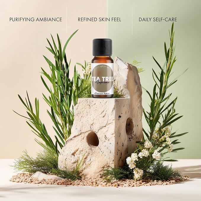Organic Australian Tea Tree Essential Oil | 100% Pure Melaleuca alternifolia Leaf Oil | Fresh Clean Herbal Aroma | for Diffuser, Candle Making & DIY Aromatherapy Blends, 0.34 fl oz