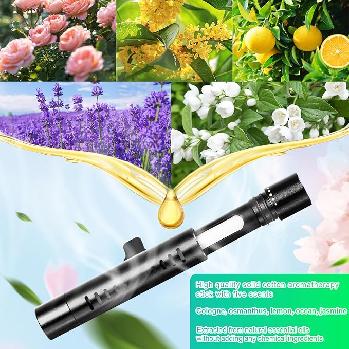 4 Pack Car Air Fresheners Vent Clips Diffuser Vent Clip for Cylindrical Essential Oil with 40 Refill Sticks Scents Diffuser for Kitchen Bathroom Pet Houses(Black)