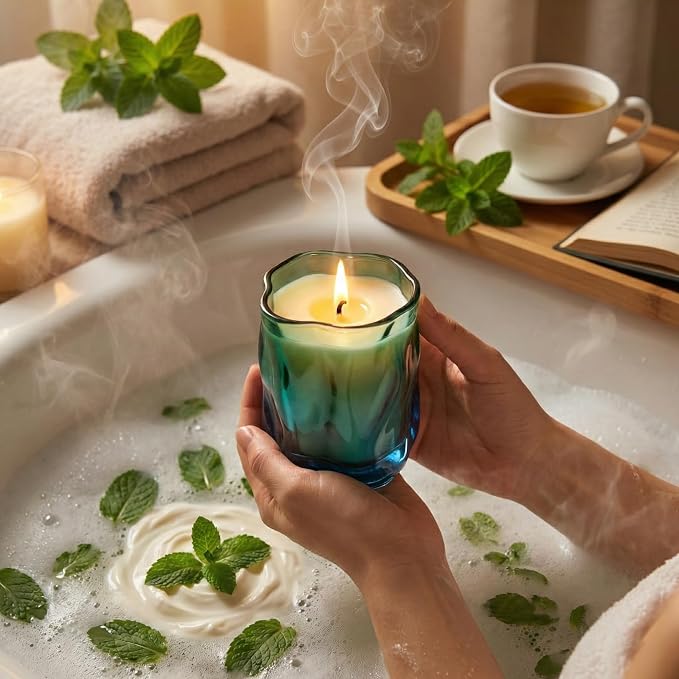 Signature Scent Ombre Jar Candle 4.5oz – CW Studio Hand-Poured Palm & Paraffin Wax, Up to 23 Hour Burn, Dust Cover Lid, Clean Burn Home Decor & Gift
