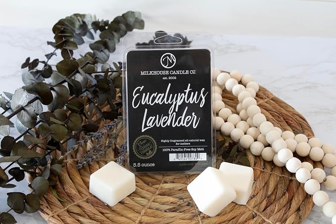 Milkhouse Candle Company Eucalyptus Lavender Soy Wax Melts - Lavender | Eucalyptus | Soft Spice Scented - 5.5 oz, Hand-Poured, Made in the USA