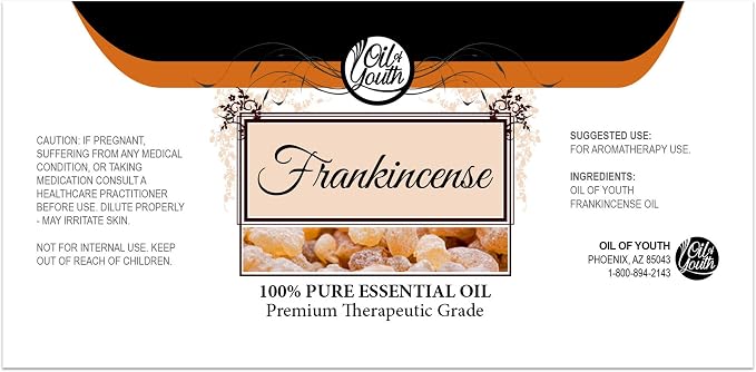 Oil of Youth Frankincense Essential Oil – Pure Frankincense Oil for Aromatherapy, Calming, Relaxing, Diffuser (16oz Bulk)