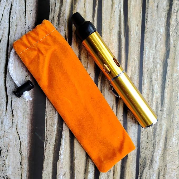 Torch Lighter,Handheld Multifunctional All-in-One Tube Built-in Detachable Windproof Lighter,Outdoor,Indoor,Camping,Candle,Birthday,Gold (2PCS)
