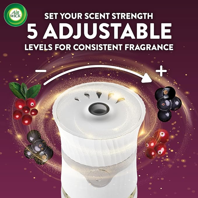 Air Wick Plug-In Scented Oil Refills, 4 Count, Ripe Cranberry & Currants, Air Freshener, Essential Oils