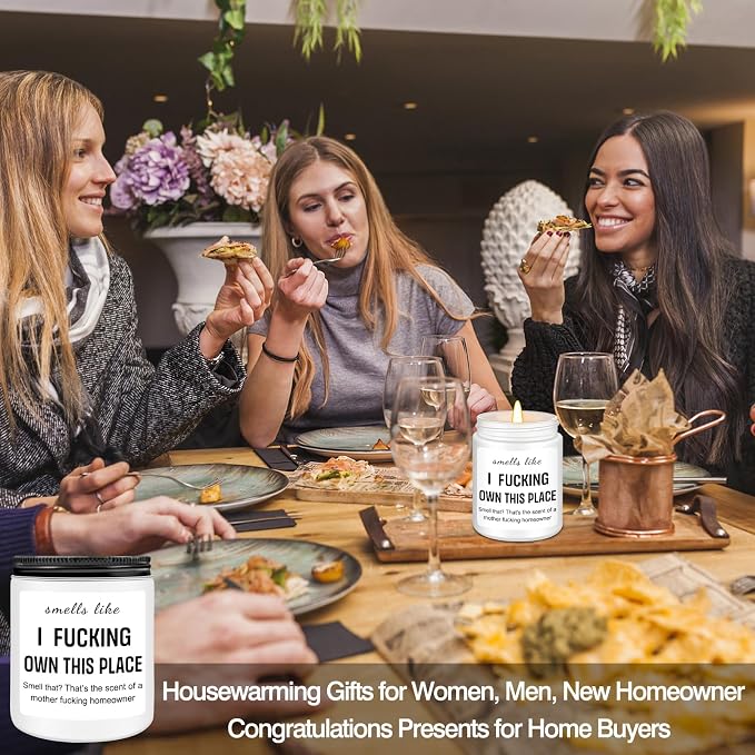 Homsolver House Warming Gifts New Home, Funny Housewarming Gifts for Women, Men, Neighbor, New Homeowner, Apartment, House Warming Party Lavender Candles Decor Gift Ideas