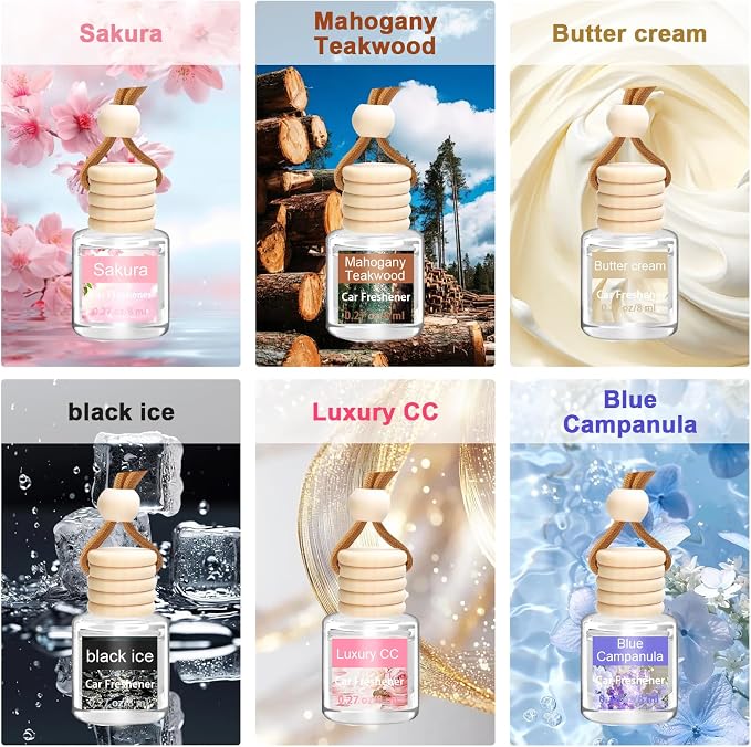 Air Freshener Diffuser, Hanging Air Fragrance Essential Oil Diffuser, Car Scents Accessories Cute Car Interior Decor,Car Air Fresheners for Women & Men Gift Cologne Aromatherapy Oil (Black ice B)