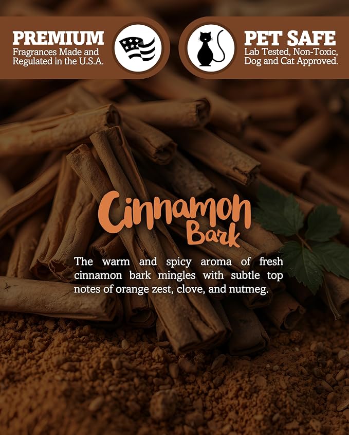 Cinnamon Bark Scented Natural Soy Candle, Essential Fragrance Oils, 100% Soy, Phthalate & Paraben Free, Clean Burning, 9 Oz.