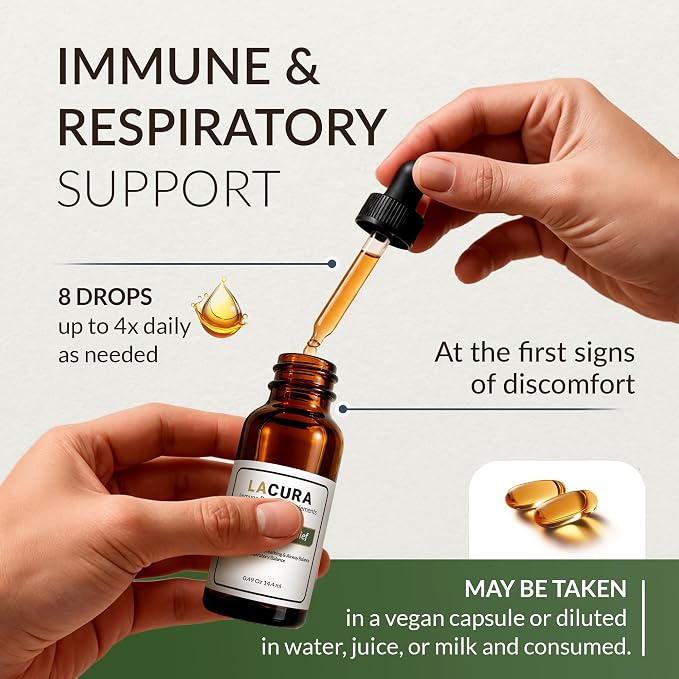 Lacura Respiratory Comfort Essential Oil Blend, 14.4ml – Aromatherapy Support for Seasonal & Environmental Use – Pine Needle, Cypress, Rosemary (Verbenone), Lemongrass & Oregano – 100% Organic Oils