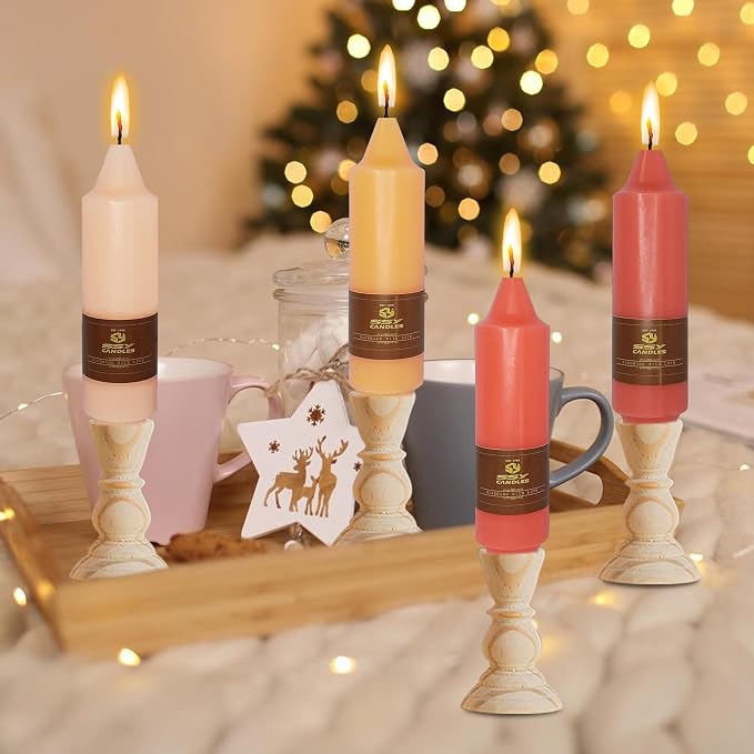4 PCS Gradient Colored Taper Candlesticks Orange Taper Candle for Halloween Thanksgiving Day Dinner Household Décor Candlesticks