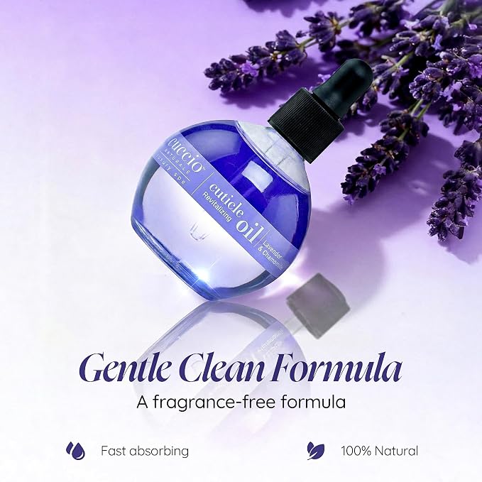 Cuccio Naturale Lavender & Chamomile Revitalizing Cuticle Oil, Lightweight Fast-Absorbing Hydrating Nail & Cuticle Conditioner, Cold-Pressed Oils + Vitamin E, 2.30 Fl Oz