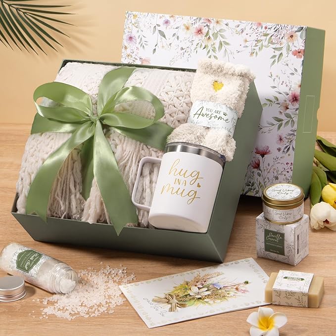 Self Care Gifts for Women Get Well Soon Gifts, Birthday Gifts for Women Care Package, Sympathy Gift Baskets Spa Gifts Set, Christmas Thinking of You Inspirational Gifts for Mom Her Friend Sister Wife