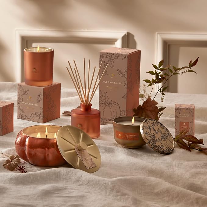 Thymes Pura Refills – 2 Pack of Oil Diffuser Scents – Long-Lasting Pura Diffuser Refills – Premium Home Fragrance – Notes of Nutmeg, Cinnamon, Clove, Pumpkin & Orange Peel (Pumpkin Laurel, Pack of 2)