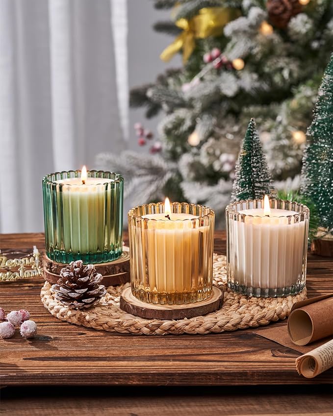 M&SENSE Soy Candles for Home Scented, Christmas Eggnog Non Toxic Candles, 9.2oz Natural Organic Clean Burning 60 Hours, Christmas Kitchen Decor Gifts for Women