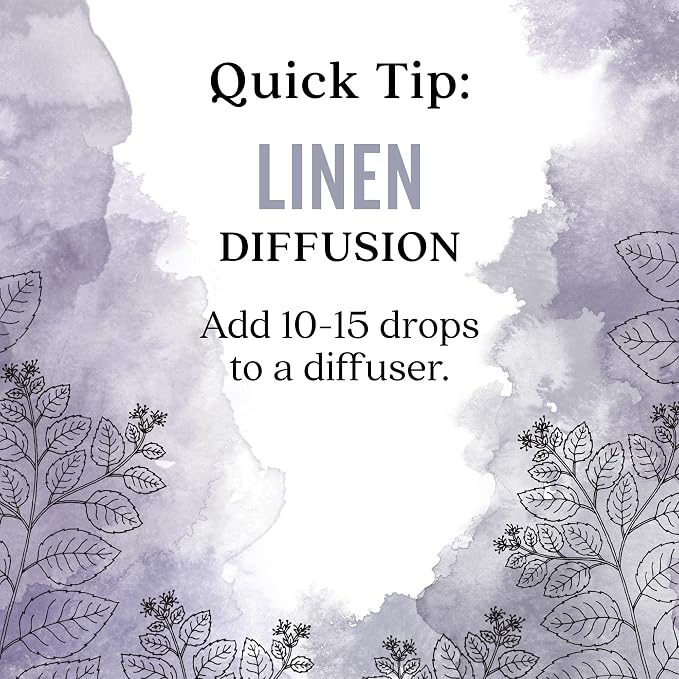 Aura Cacia Linen Essential Oil Blend, Boxed 0.25 fl. oz. - Light Aroma, No Synthetic Fragrances