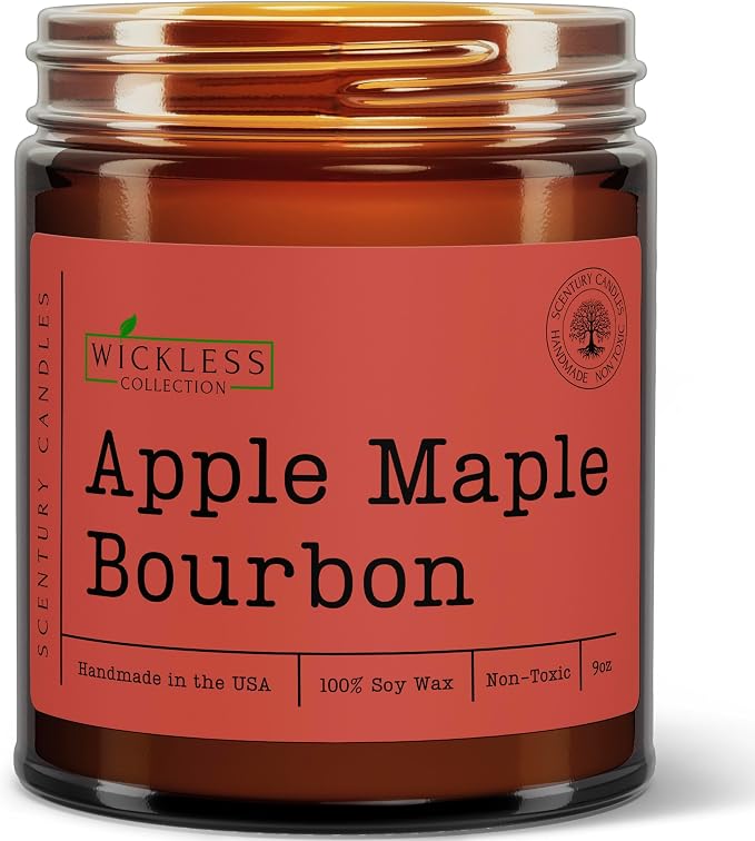 Wickless Apple Scented Candles for Candle Warmer Lamp, Many Scents to Choose, 100% Non-Toxic Soy Wax, Candle Melts for Warming Plate, Handmade in The USA (Apple Maple Bourbon)
