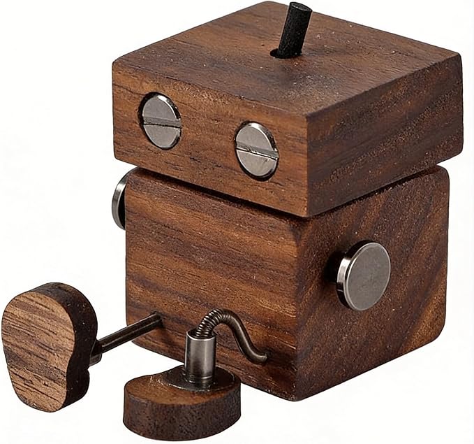 Car Air Diffuser - 2-in-1 Shaking Wooden Man Figurine & Refillable Aroma Vent Clip with 5ml Capacity + 5 Sticks, Walnut Wood Essential Oil Air Freshener Car Dashboard Accessories Decor Gift for Driver