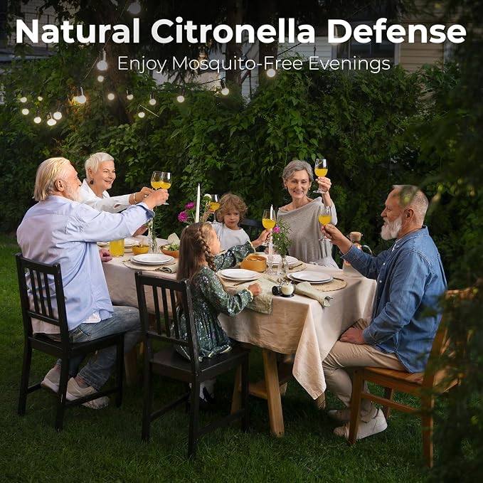 Citronella Candles Outdoor 3 Pack, Vintage Metal Lantern Soy Wax Candles, Long Burning Scented Patio & Camping Candles, Summer Outdoor Decor Gift for Women (3 x 3.5 oz)