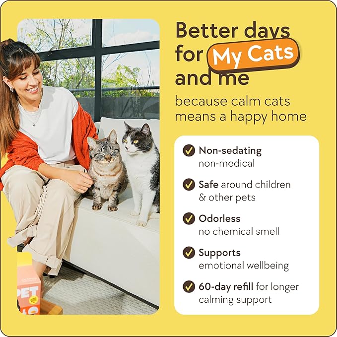 TherapetMD 3-Pack 180-Days Cat Calming Diffuser Kits - Dual-Pheromone Cat Diffusers for Stress, Pee Spraying, Fighting, Excessive Meowing & Scratching – Includes 3 Diffusers + 180-Days Refills