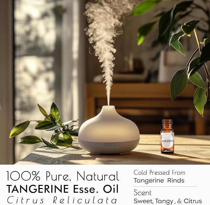 Tangerine Essential Oil for Skin, Aromatherapy & Candle Making | Zesty Sweet & Fresh Scent | 100% Natural - Perfect for Diffuser & Massage Fragrances