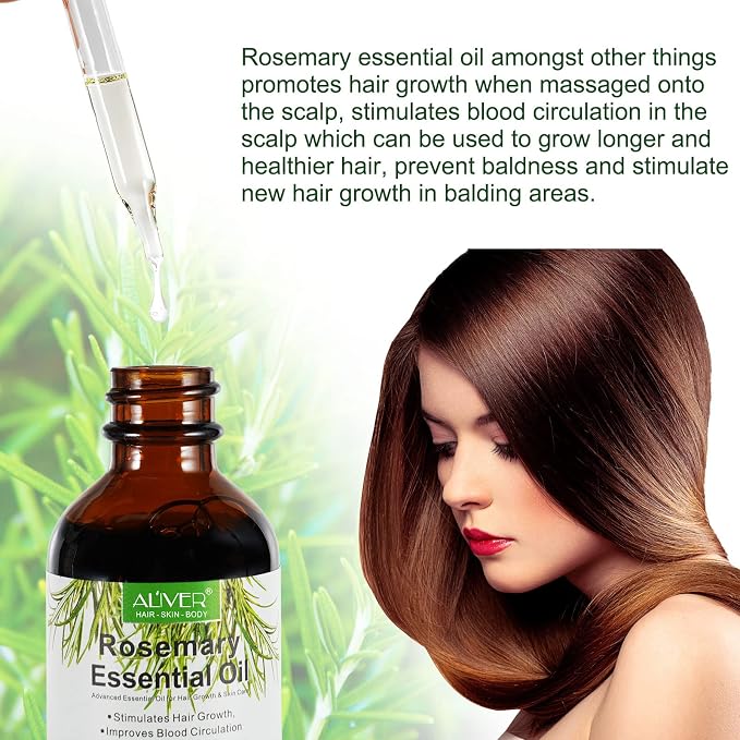 NIFEISHI Rosemary Oil for Hair Growth, 100% Pure Organic Rosemary Oil for Eyebrow and Eyelash, Nourishes The Scalp, Improves Blood Circulation,Rid of Itchy & Dry Scalp, Hair Care Oil 60ml