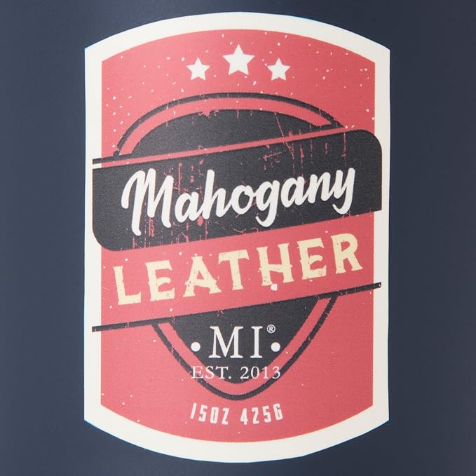 Manly Indulgence Mahogany Leather Scented Candles for Men, 2 Wick, 15 oz Premium Soy Blend Wax, 60H Burn, Candles for Home Scented – Made in The USA