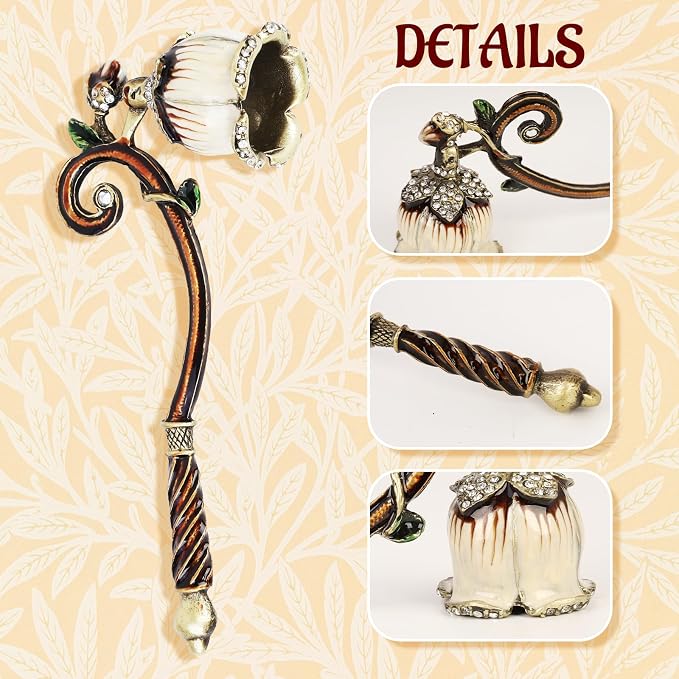 Elegant Royal-Style Candle Snuffer with Pearl Inlay, Candlesnuffers Wick Snuffer Candle Accessory for Putting Out Extinguish Candle (White)
