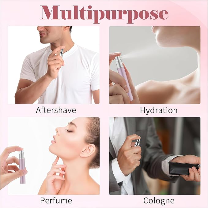 3PCS Travel Perfume Bottle Refillable Atomizer, Portable Atomizer Bottle Refillable Perfume Spray,Refill Pump Case for Traveling and Outgoing (8ml)