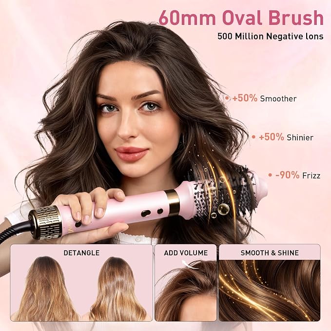 Mythsight StyleVibe Dual Voltage 8-in-1 Air Styler with Diffuser Hair Dryer, Auto Curlers (L/R), Straightener Brush, Travel Adapter & Case for Fast Drying, Frizz-Free Volume & Smooth Blowouts Styles