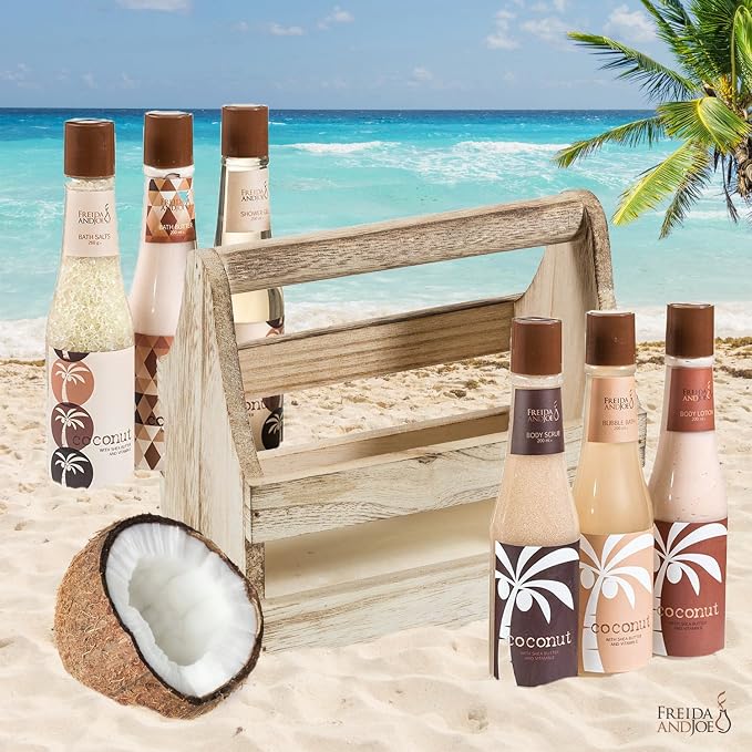 Tropical Milky Coconut Bath & Body Set Skin Care Bath for Women & Men Shower Gel, Bubble Bath, Bath Salts, Body Butter, Body Scrub, Body Lotion - Gift for Mom, Mothers | Shower Gel, Bubble Bath, Bath Salts, Body Butter, Body Scrub, Body Lotion