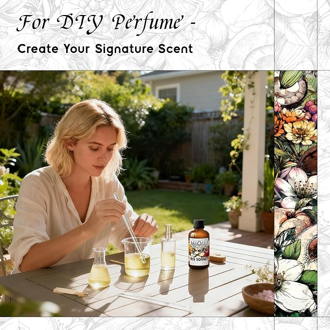 HIQILI Iris Sonnet Fragrance Oil, Premium Concentrated Scent for Home Diffuser, Perfume Balm Making, Linen Spray - 1 Fl Oz