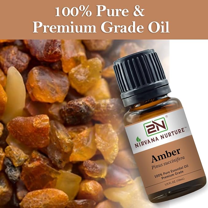 Amber Essential Oil,100% Pure Undiluted, Aromatherapy Oil for Diffuser, Hair & Skin Care