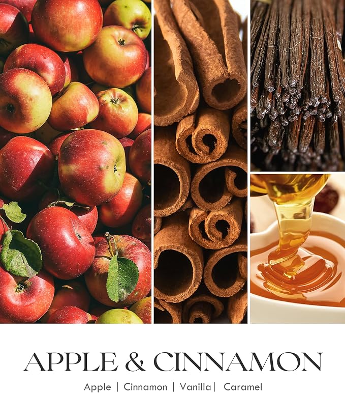 AOOVOO Apple Cinnamon Scented Candles for Women - Aromatherapy Candle with Crystals Inside, 10oz Soy Candles for Home Scented, Birthday Gifts Valentines Day Candle for Women Mom