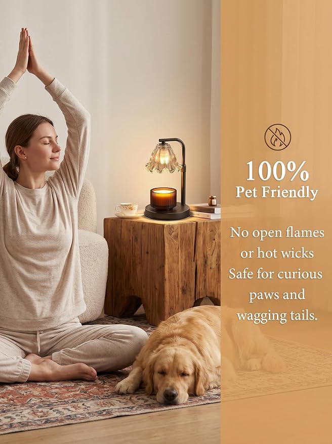 Candle Warmer Lamp with Timer, Dimmable Candle Warmer for Jar Candles, Adjustable Height Electric Wax Melt Warmer, Birthday Gifts for Women Mom Friend Sister, Housewarming Gifts New Home Decor